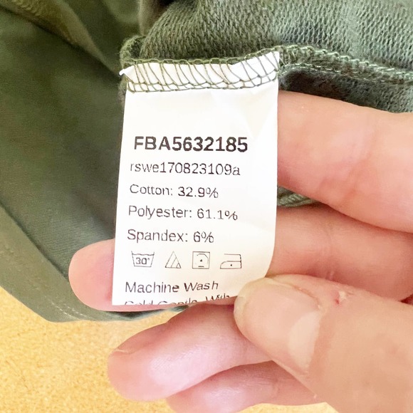 Shein Army Green Hooded Drawstring Crop Sweatshirt Women's Size X-Large XL - Picture 6 of 8